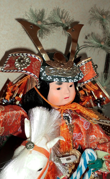 юный самурай, японская коллекционная старинная кукла