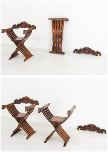 складное деревянное резное кресло, Япония