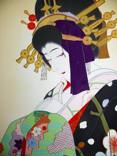 Ояма, японская картина шелке Уэмура Шоен, 1920-е гг.