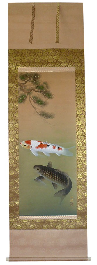 японский свиток Карпы в пруду, 1900-е гг.