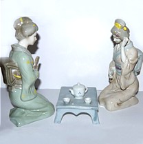 японская фарфоровая композиция Девушки за чайным столом, 1950-е г..