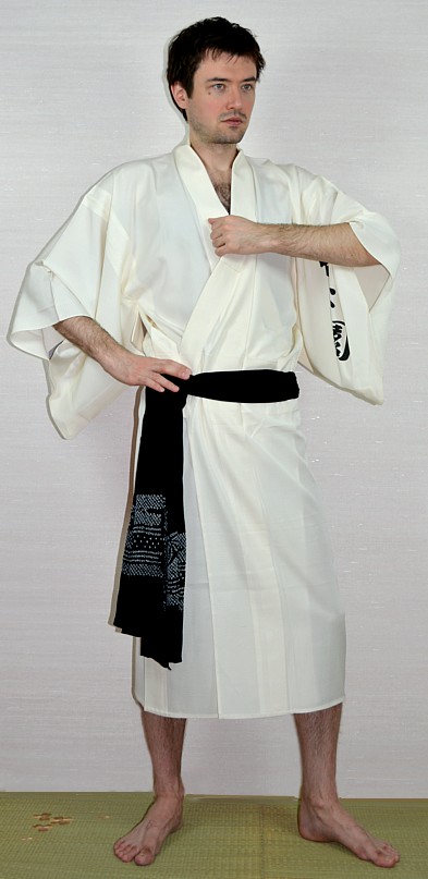 имидж фото:  мужское шелковое кимоно и пояс оби - хеко-оби