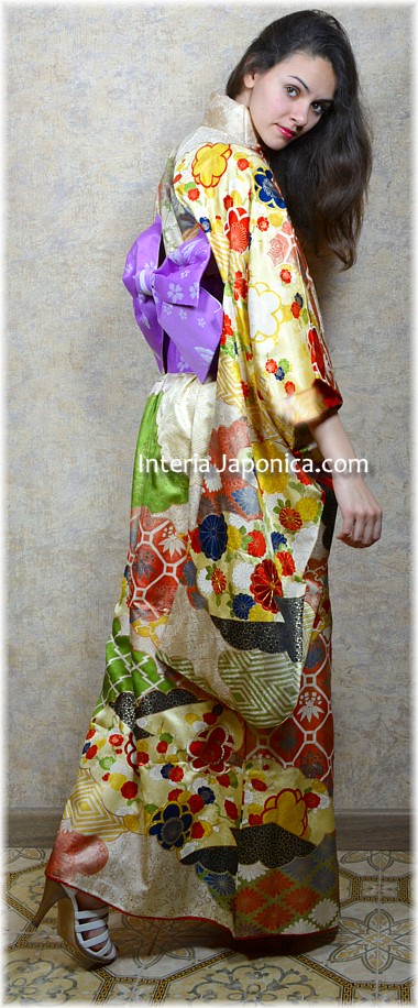 японское шелковое кимоно и ояс оби