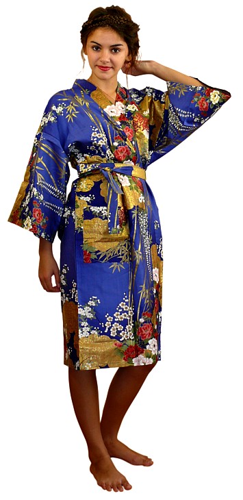 эксклюзивный халатик-кимоно, хлопок 100%, сделано в Японии