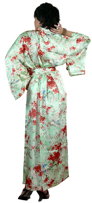 женский шелковый халат-кимоно, сделано в Японии