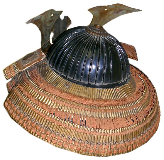 самурайские доспехи: шлем КАБУТО, с  ламеллярной защитой шеи