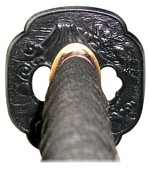 цуба катаны с изображением горы Фудзи