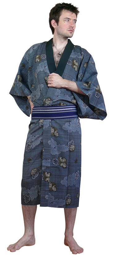 японское традиционное мужское кимоно, шерсть