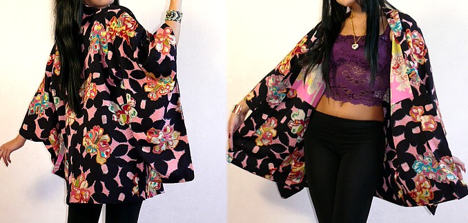 японская традиционная одежда - хаори из шелка, винтаж